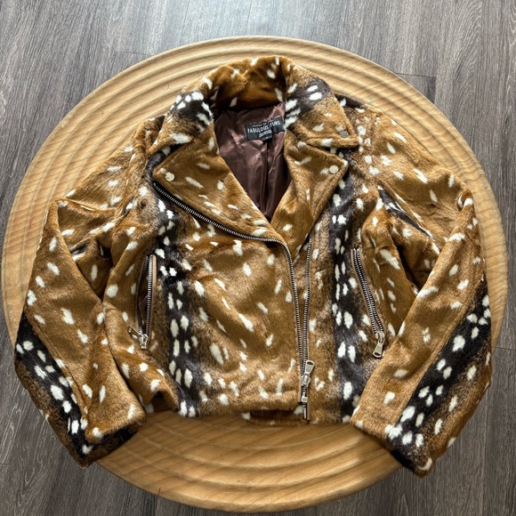 Fabulous Furs Jackets & Blazers - Donna Salyers Fabulous Furs faux-fur deer moto jacket